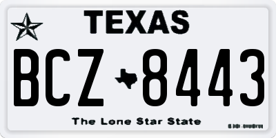 TX license plate BCZ8443