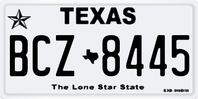 TX license plate BCZ8445