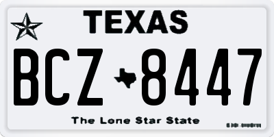 TX license plate BCZ8447