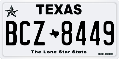 TX license plate BCZ8449