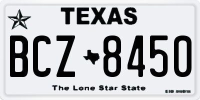 TX license plate BCZ8450