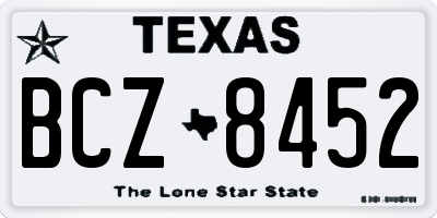 TX license plate BCZ8452