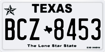 TX license plate BCZ8453