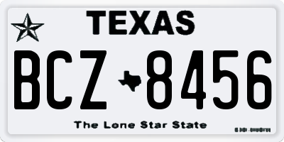 TX license plate BCZ8456
