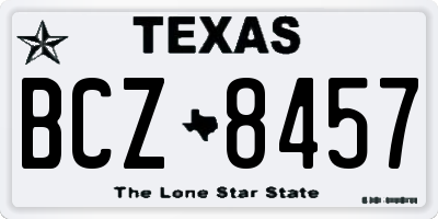 TX license plate BCZ8457