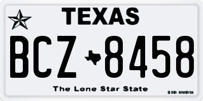 TX license plate BCZ8458