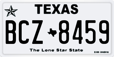 TX license plate BCZ8459