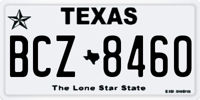 TX license plate BCZ8460