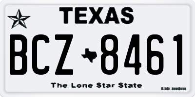 TX license plate BCZ8461