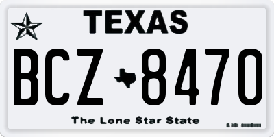 TX license plate BCZ8470