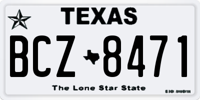TX license plate BCZ8471