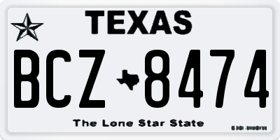 TX license plate BCZ8474