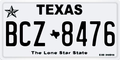TX license plate BCZ8476