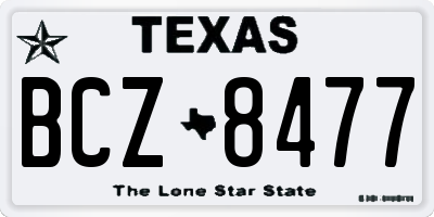 TX license plate BCZ8477