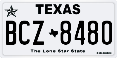 TX license plate BCZ8480