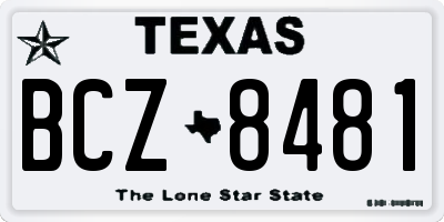 TX license plate BCZ8481
