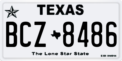 TX license plate BCZ8486