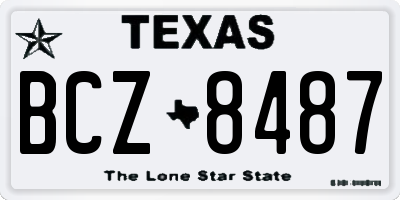 TX license plate BCZ8487