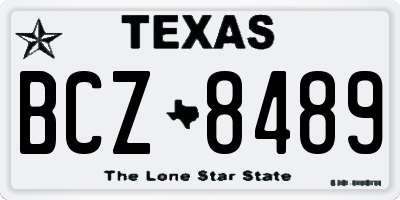 TX license plate BCZ8489