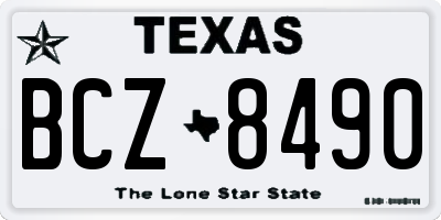 TX license plate BCZ8490