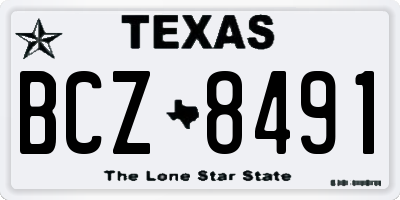 TX license plate BCZ8491