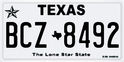 TX license plate BCZ8492