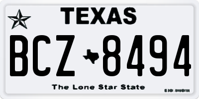 TX license plate BCZ8494