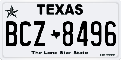 TX license plate BCZ8496