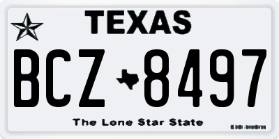TX license plate BCZ8497
