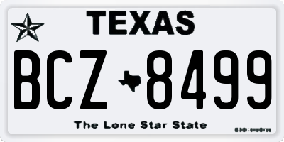 TX license plate BCZ8499
