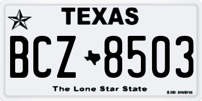 TX license plate BCZ8503