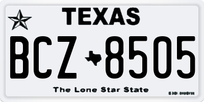 TX license plate BCZ8505