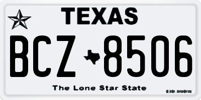 TX license plate BCZ8506