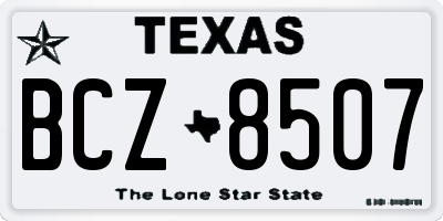 TX license plate BCZ8507