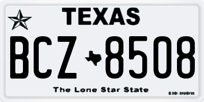 TX license plate BCZ8508