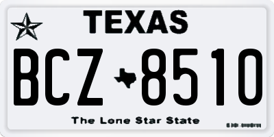 TX license plate BCZ8510