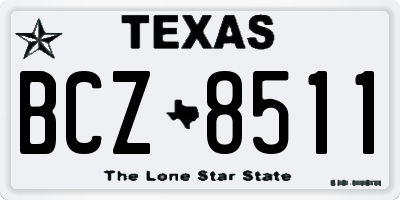 TX license plate BCZ8511