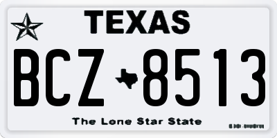 TX license plate BCZ8513