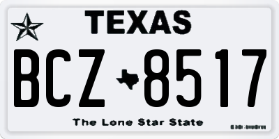 TX license plate BCZ8517