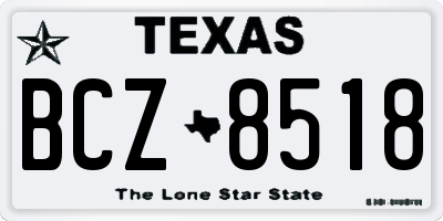 TX license plate BCZ8518