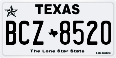 TX license plate BCZ8520