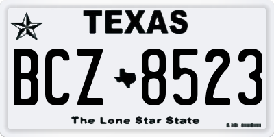 TX license plate BCZ8523