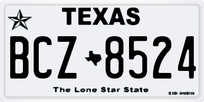 TX license plate BCZ8524