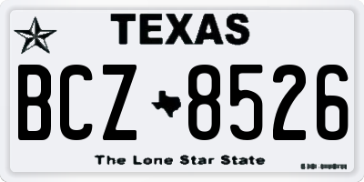 TX license plate BCZ8526