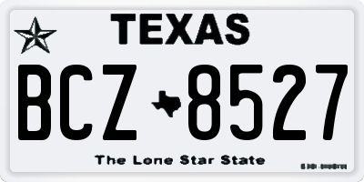 TX license plate BCZ8527