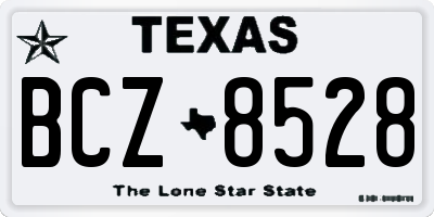 TX license plate BCZ8528