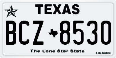 TX license plate BCZ8530