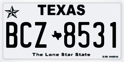 TX license plate BCZ8531