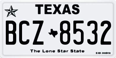 TX license plate BCZ8532