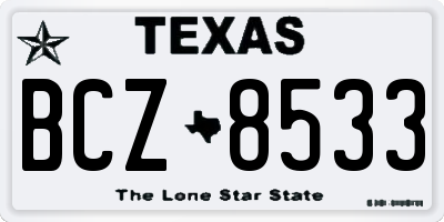 TX license plate BCZ8533